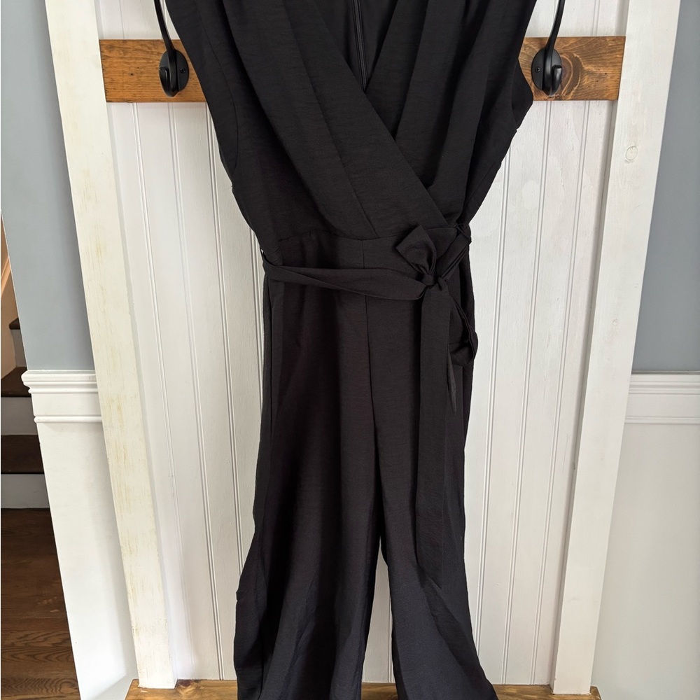 DKNY Classic Black Wrap Jumpsuit